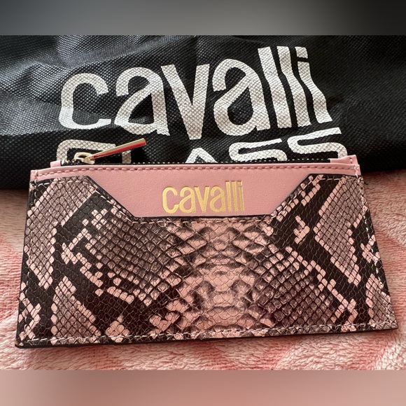 Cavalli Class Small Wallet Card Holder Organizer Pink - Picture 8 of 11